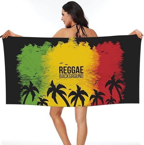 Miniatura 6 de Reggae Music Rasta One Love - Toalla de baño absorbente de secado rápido, adecuada para baño, natación, deportes