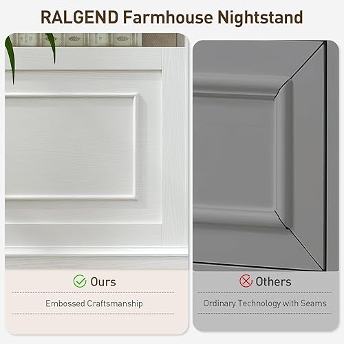 Miniatura 6 de Mesa auxiliar de granja con 2 cajones, mesa auxiliar estrecha para sofá con almacenamiento y estante abierto, mesita de noche de madera para