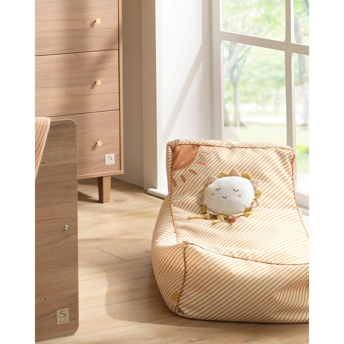 Sauthon Fauteuil Pouf 75x45cm Blanc Polyester