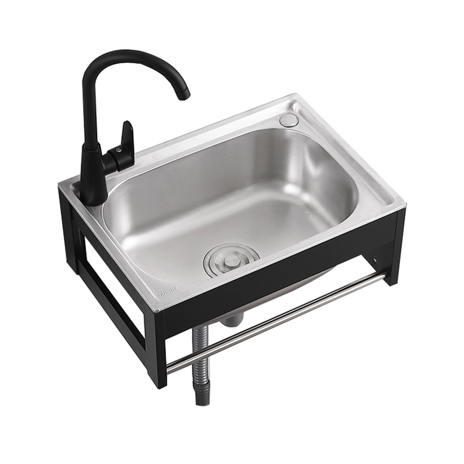 Lavello In Acciao Inox, Montaggio a Parete, lavastoviglie Lavello Singolo Lavello da Cucina, Lavabo Della Mano Della Lavanderia(48X35cm/18.8X13.7in)
