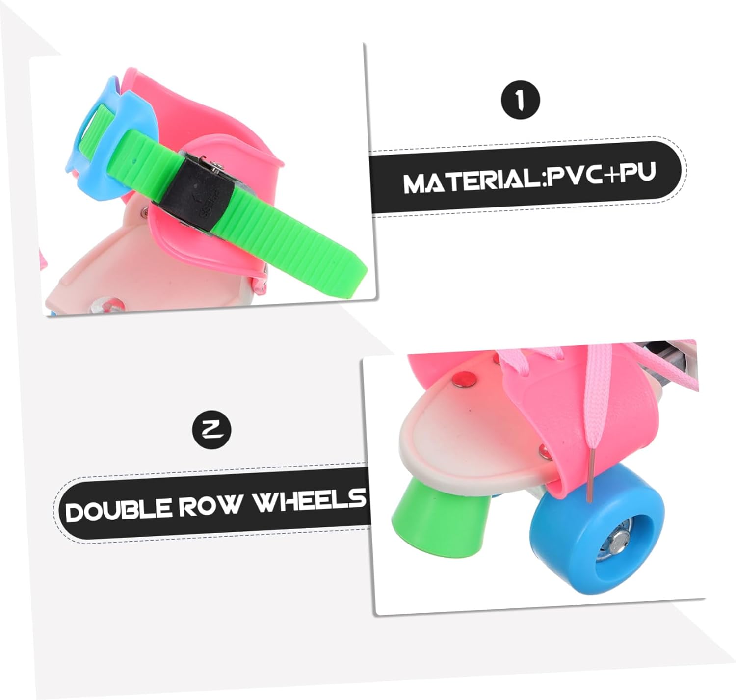 Adjustable Roller Skates for Boys and Stable Quad Skates with Double Row Wheels for Indoor and Outdoor Use Comfortable Fit for Ages