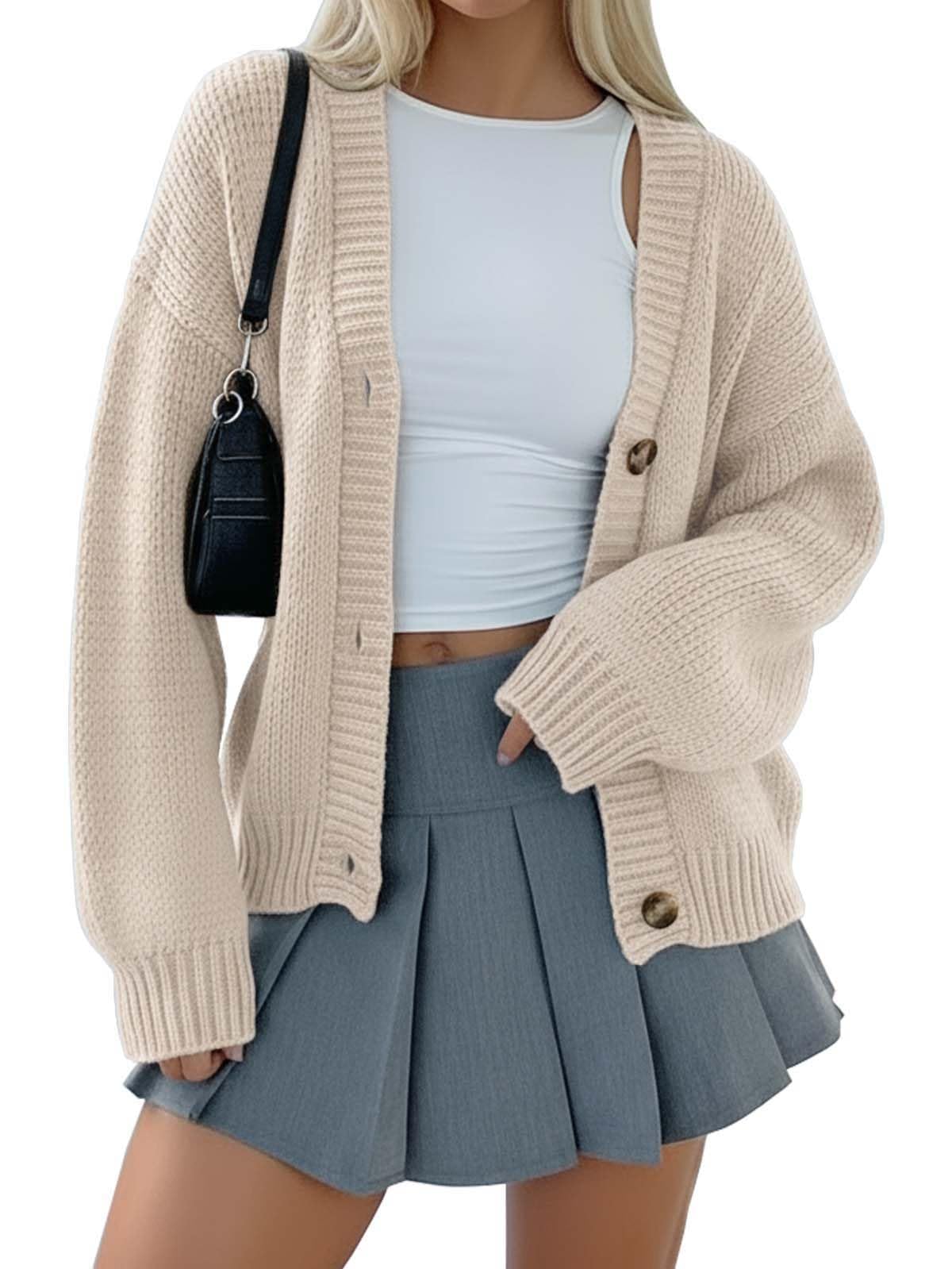 Arolina Cardigan Sweaters for Women Chunky Knit Long Sleeve Button Down Sweater 2025 Fall Trendy Oversized Jacket Coats