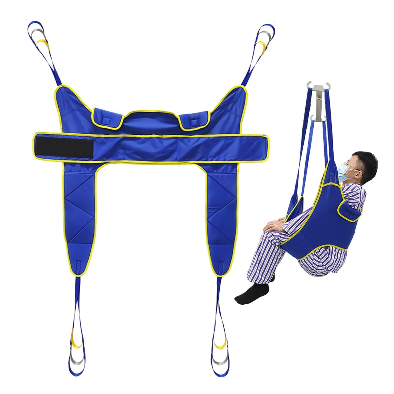 Arnés de Traslado Ajustable para Pacientes - Diseño con Espalda Abierta, Capacidad 227 kg, Sistema de 4 Correas - Ideal para Transferencias Sedentes e Higiene Personal - Talla M/L