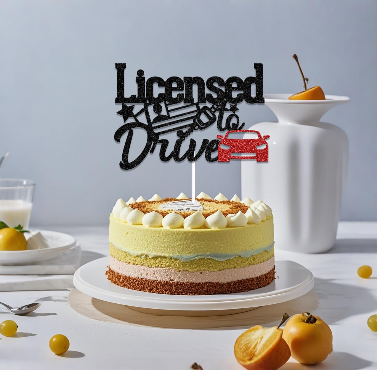 8 pezzi Topper per torta con patente di guida Topper per torta di compleanno per festeggiare i nuovi driver per compleanni e cartelli stradali Festa a tema  15