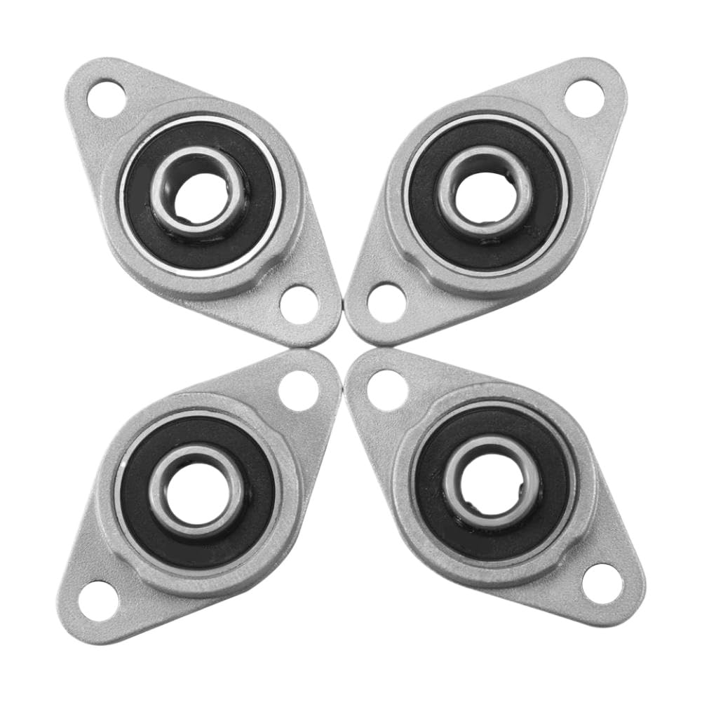 4 Stück KFL08 Stehlager, 8 mm Bohrungsdurchmesser, Zink-Rhombic-Flanschlager, kompatibel mit CNC-Maschinen
