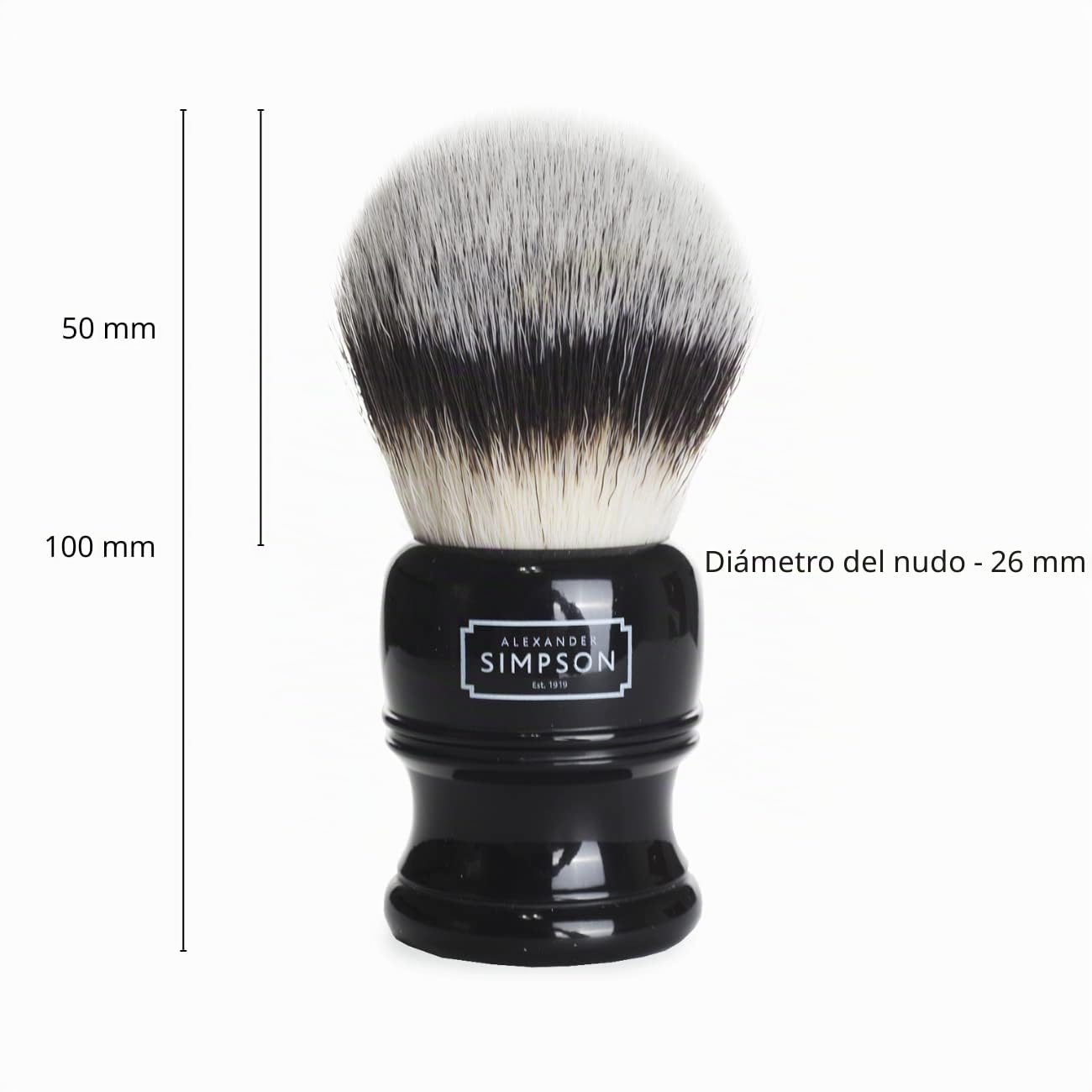 Alexander Simpson Trafalgar Brocha de afeitar sintética Simpson Shaving Brushes Mango de marfil sintético (T3 ébano)