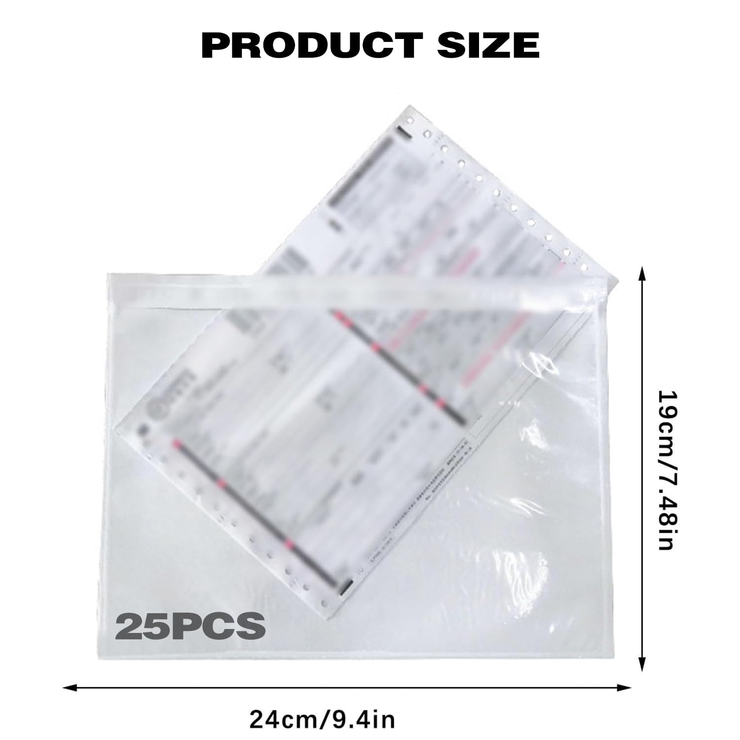 Fundas transparentes para envío, Fundas autoadhesivas para papel de acompañamiento, Fundas para documentos transparentes autoadhesivas, Ideales para envolver medios impresos o textiles, 25 unidades