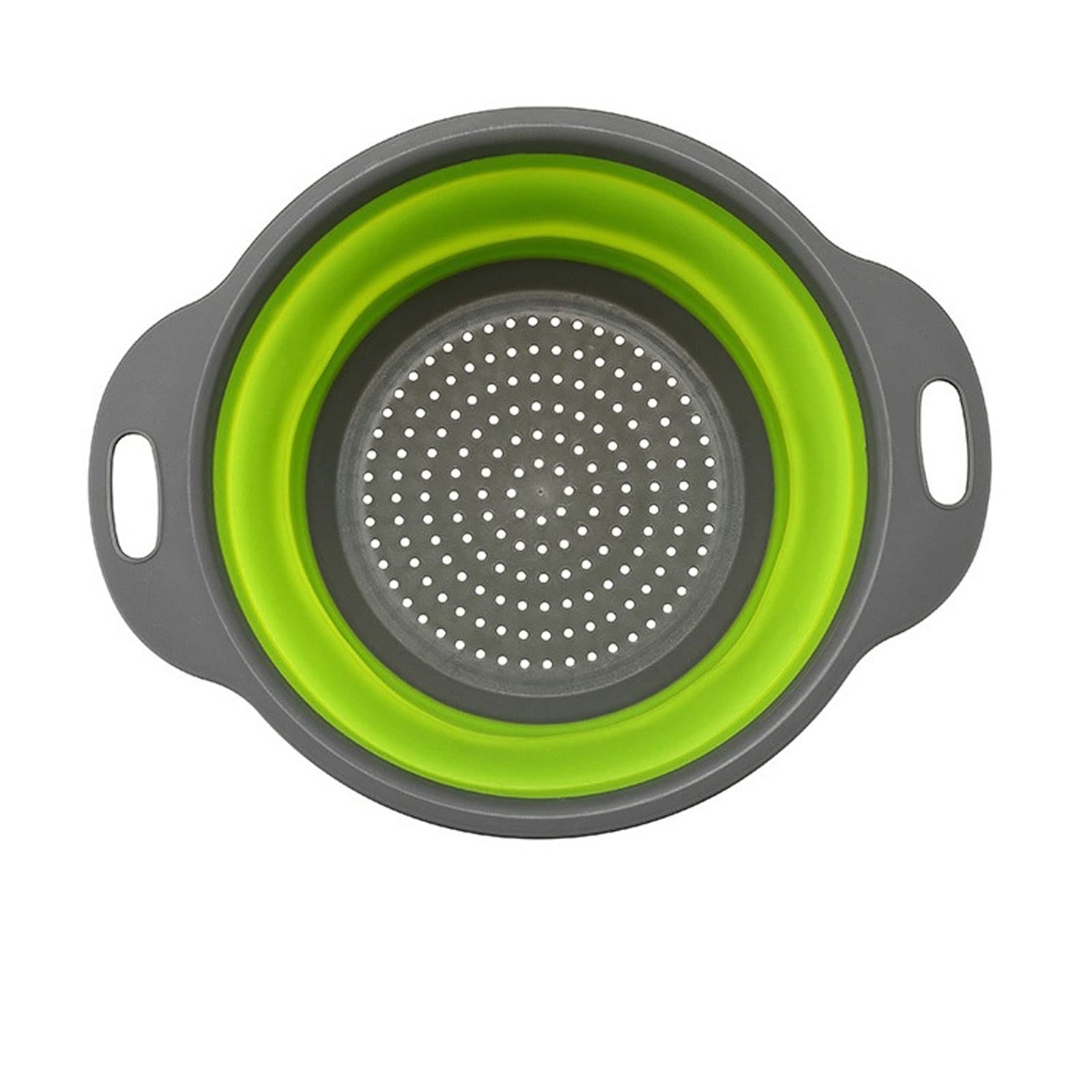 Cesta coladora plegable para fregadero, cesta de drenaje para frutas, verduras, escurridor plegable con asa, herramientas de almacenamiento de cocina (verde)