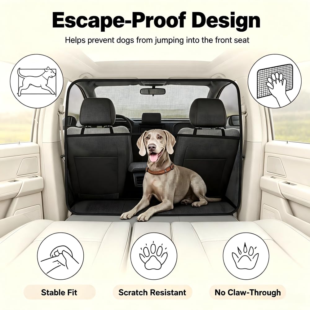 Red Coche para Perros para CR-V 2010-2025 | Barrera para Mascotas Coche Ajuste Red para Perros Coche Barandilla Multifuncional Perro Maletero