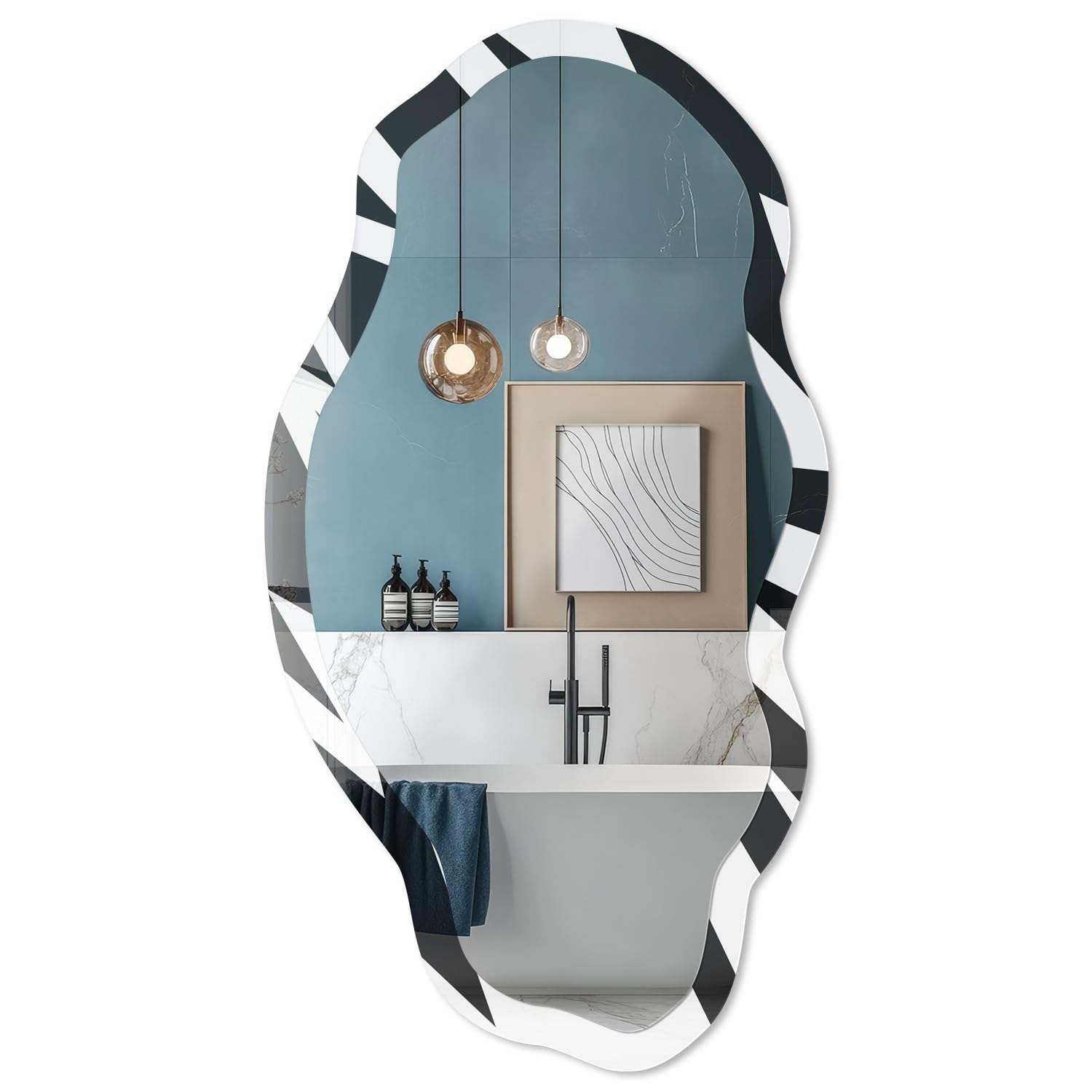 Specchio Semplice Con Grafica Di Qualità 45x90 / 52x97 cm Modello dinamico
