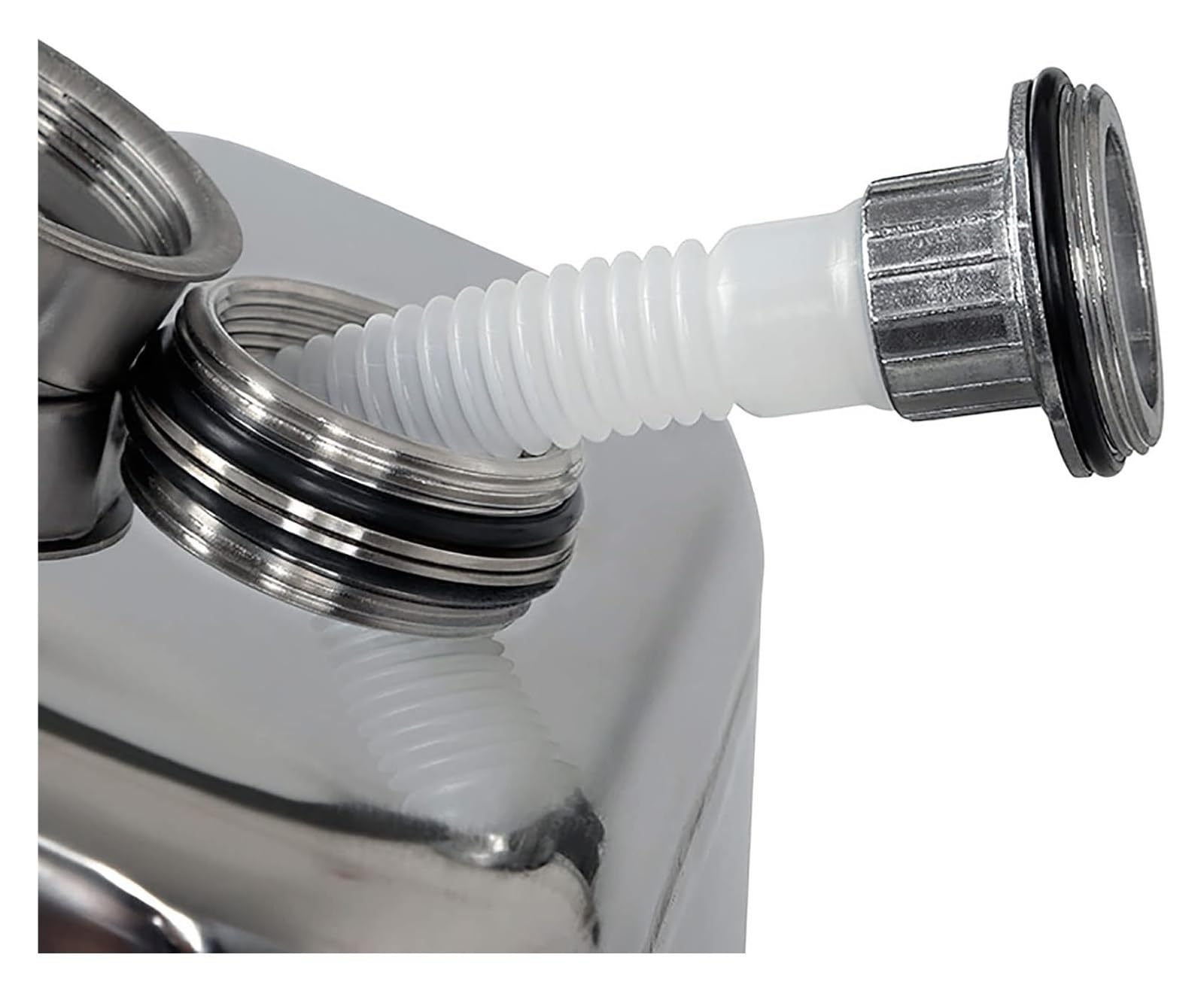 Tanica in acciaio inox 304 – Serbatoio carburante portatile per benzina e olio – Include supporto per lattina
