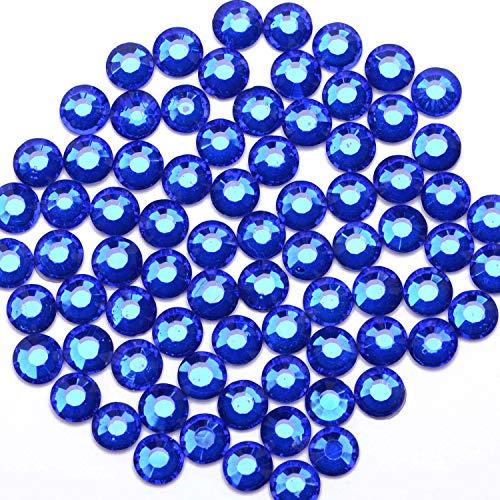 Image of 1000 Pieces Hot Fix Glass Flatback Rhinestones HotFix Round Crystal Gems (Sapphire, SS20)