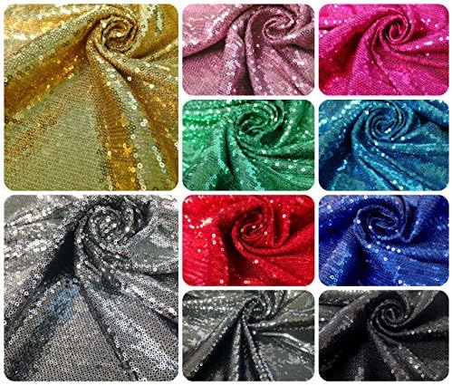 3mm Mini Micro Shiny Sequins on Stretch Polyester Spandex Jersey Fabric by The Yard (Emerald)
