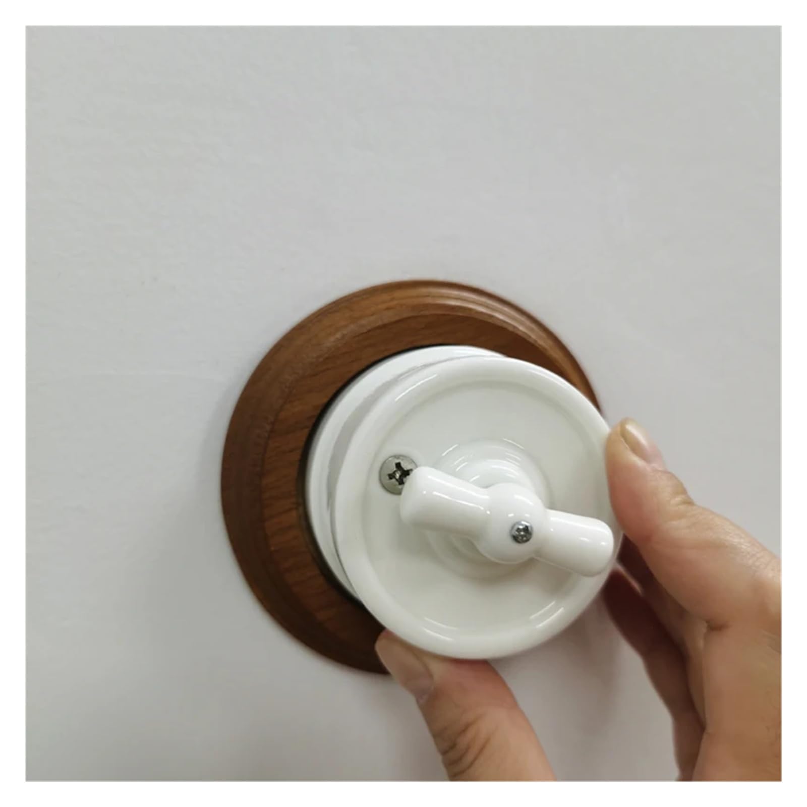 Interruptor giratorio de pared for luz, 10 A, 250 V, for decoración del hogar.(Black Switch)