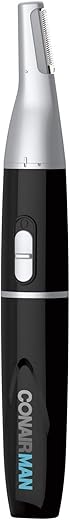 ConairMAN All-in-One Personal Trimmer for Men, for Nose, Ear, Eyebrows and Sideburns Hair Trimmer, 4 piece Men's Grooming Kit, Lithium Battery-Powered