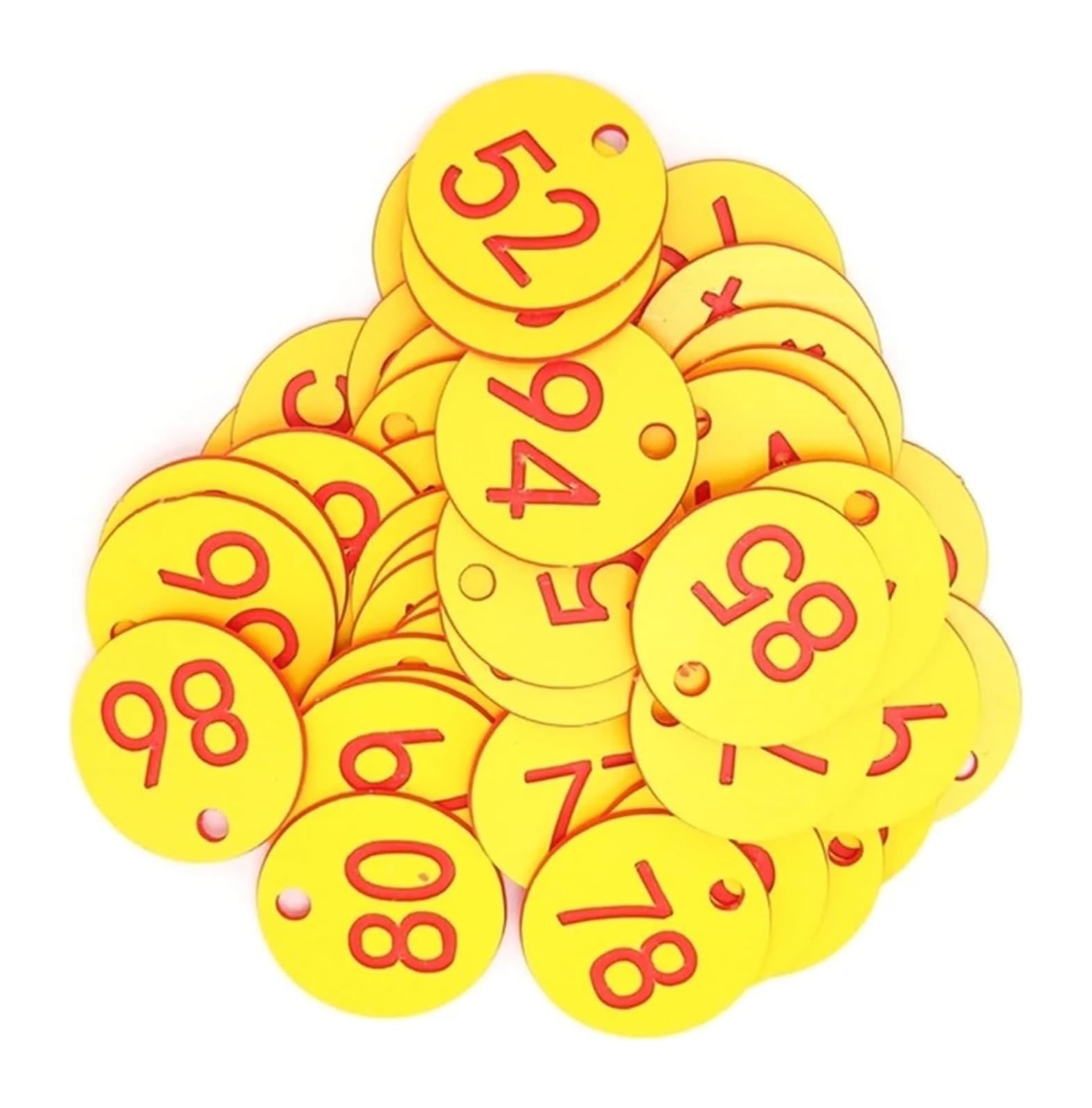 Etiquetas para llaves numeradas Orange de plástico multicolor para hoteles y gimnasios, 100 uds 8