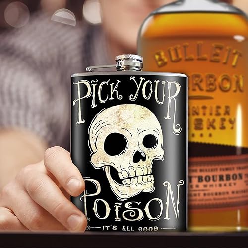 Miniatura 9 de Trixie & Milo - Frasco de acero inoxidable de 8 onzas, viene en una caja de regalo