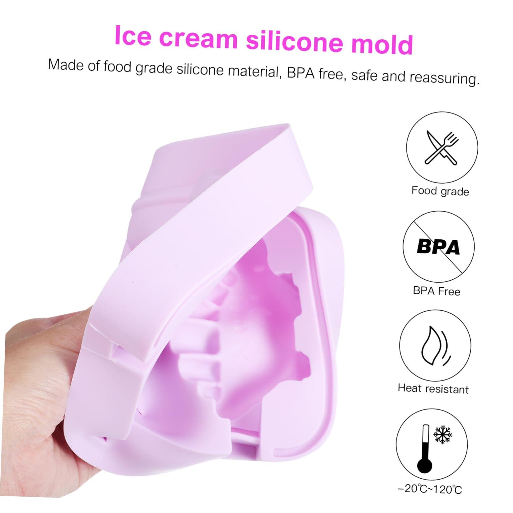 Moule à Glace Silicone Réutilisable 2 Pièces avec Couvercle et Poignée pour Camping, Design Créatif Animaux et Véhicules, Surface Lisse Soi-même