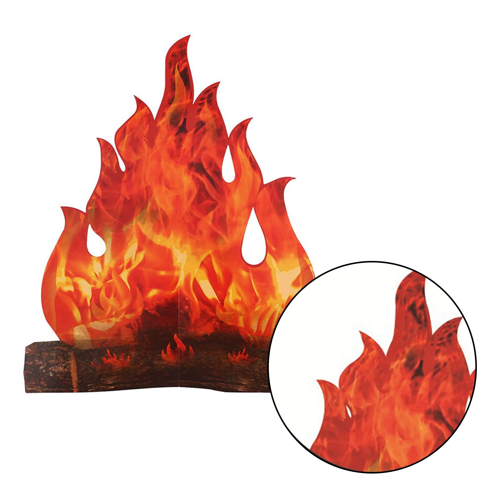 4 Pezzi Falso Fiamma Carta Partito Decorativo, 3D Decorativo Campfire, Artificiale Finta Fiamma, per Falò Decorazione, Decorazione Campeggio, Oggetti Scena