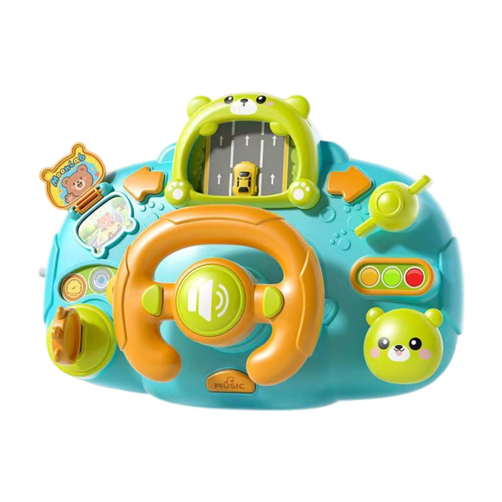 Volante per Bambini con Tore di Guida, Il Giocattolo di Guida per Il Gioco di Ruolo: Spingere, premere e ruotare. Adatto ai Bambini in, Blu