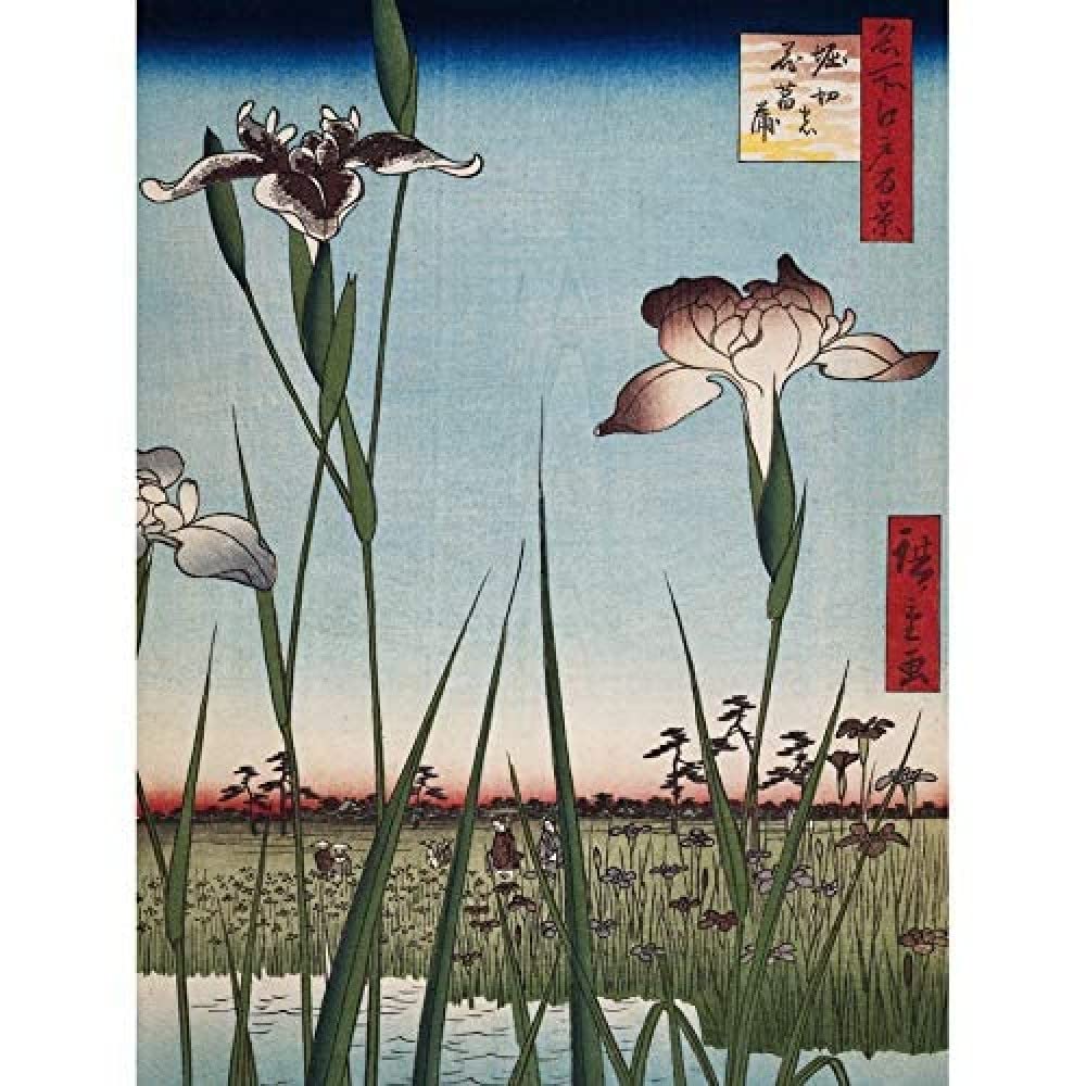 Artery8 Hiroshige Irises In Horikiri Japanese Plants Unframed Wall Art Print Poster Home Decor Premium