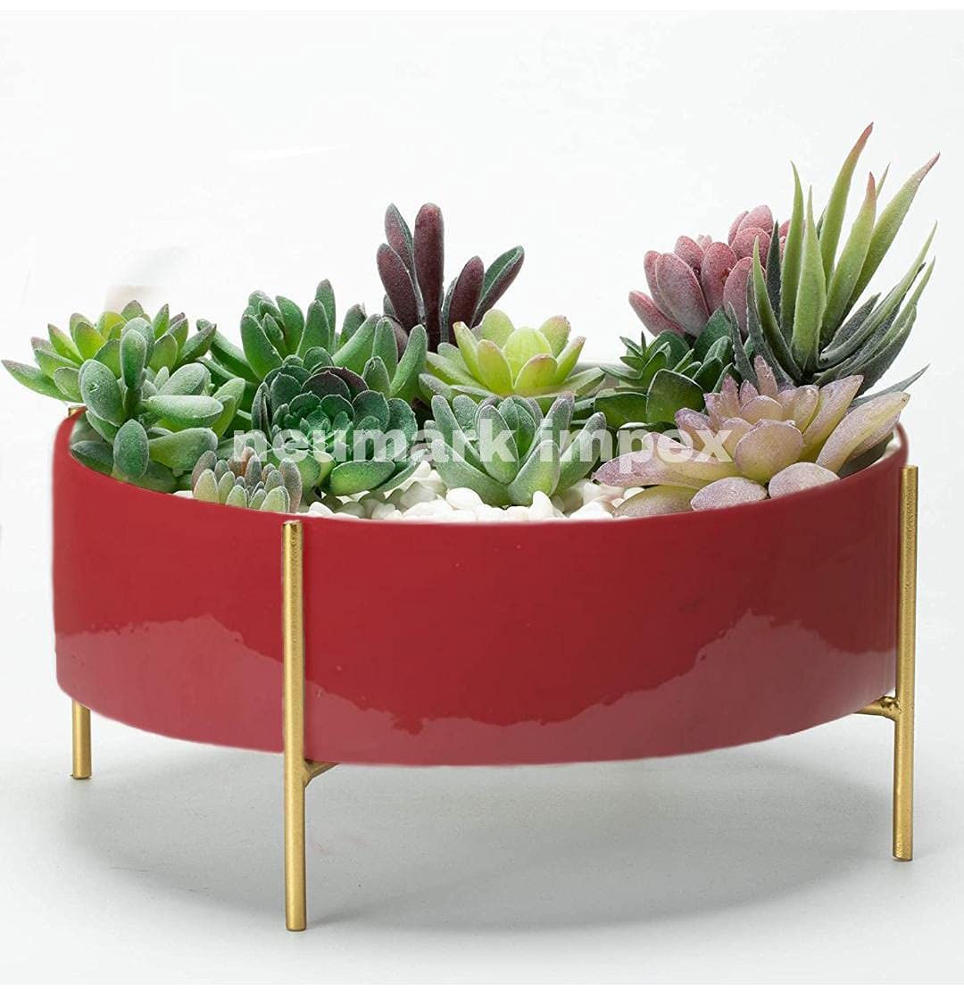Neumark Iron Indoor Outdoor Home and Garden Decor Planter Potted Stand Plate Pot (Red) (B09HTGCRPX) Amazon Price History, Amazon Price Tracker