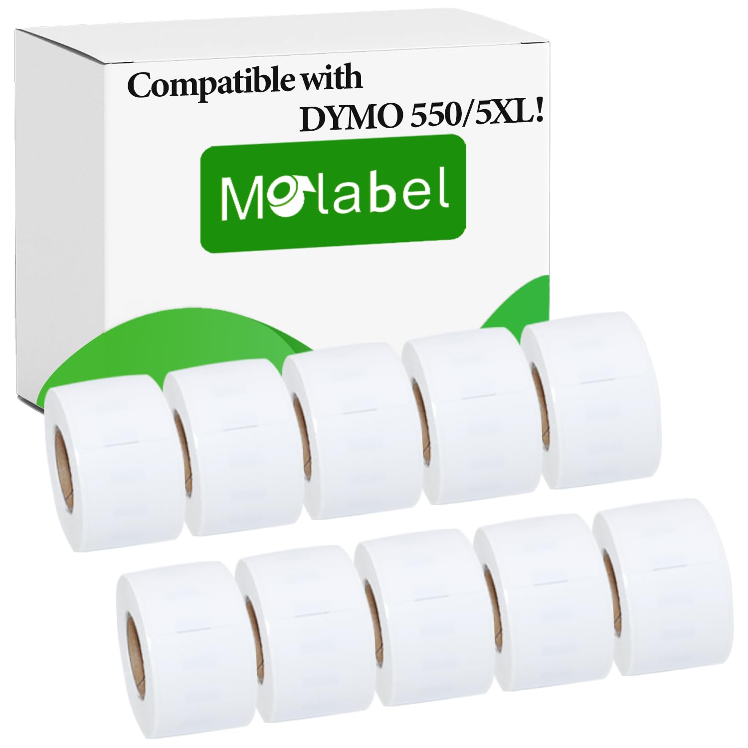 Etichette - 10 Rotoli per Dymo S0722370 99010 28 x 89mm - Compatibili con le Stampanti Dymo LabelWriter 550 130 Etichette per Rotolo