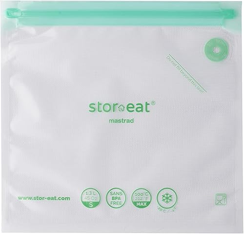 MASTRAD - 1 kit de cocina Stor'eat Sous Vide - Juego de 5 bolsas de 44 onzas + 5 bolsas de 101 onzas - 1 bomba de vacío - 2 pinzas de cocina