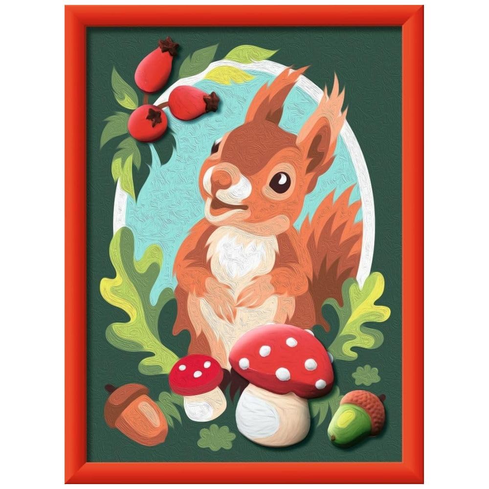 Ravensburger - CreArt Series D - Squirrel with Plaster 3D | Paint by Numbers | Paint Kit | Measures 25 x 18,30 | Games for Children 9 Years | Gift Ideas | Child Gift 9 Years