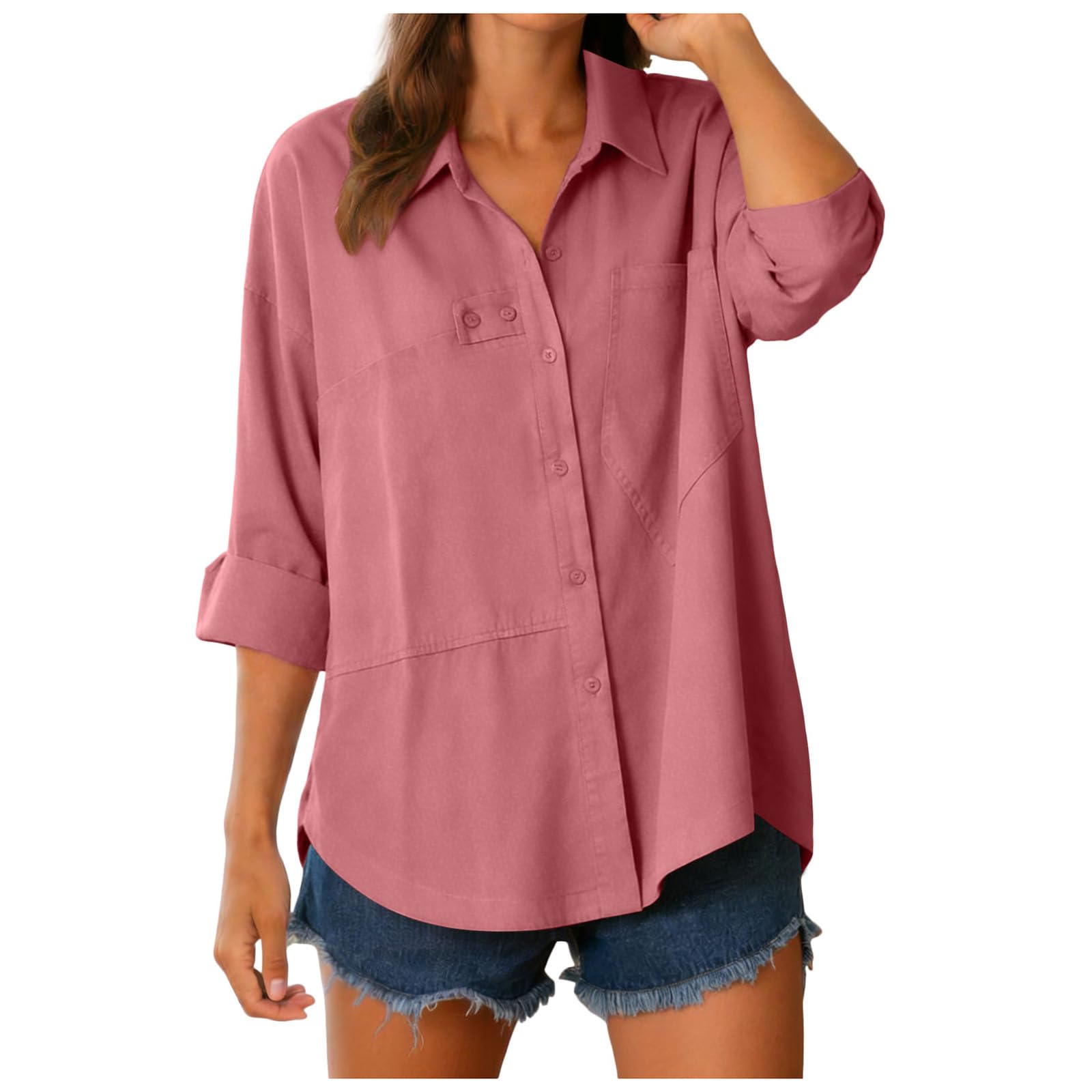 Chemise Femme Lin T Shirts Manches Courtes Chemisiers Élégants Chemisier Femme Lin, Chemise Haut Été pour Femmes Manche Courte Oversize Chemisier Vert Tee Shirt Chic Et Elegant