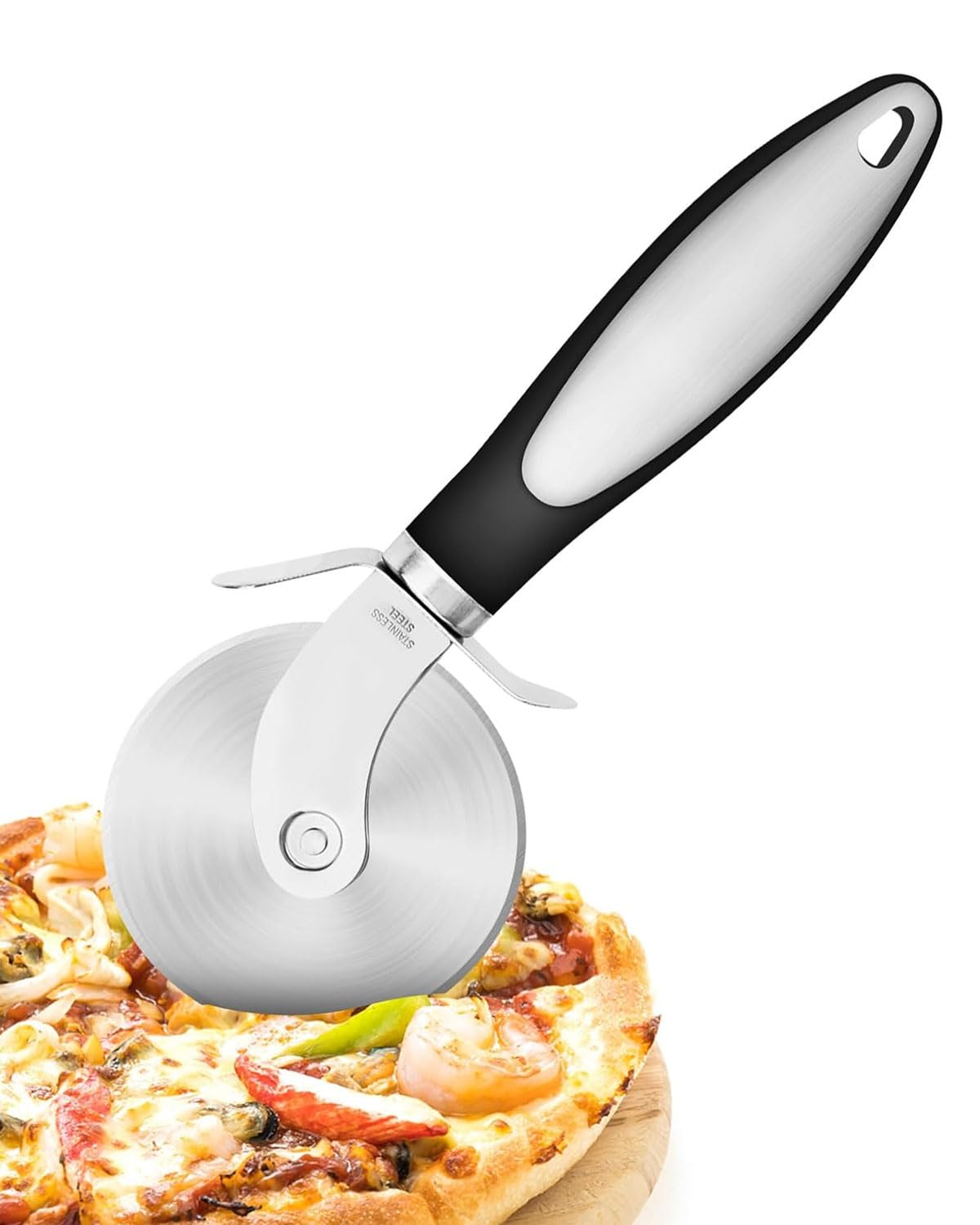 1 Piece Pizza Cutter, Pizza Cutter with Stainless Steel, Pizza Cutter, Professional Pizza Cutter, Easy to Clean, for Pizza Cake and Bread
