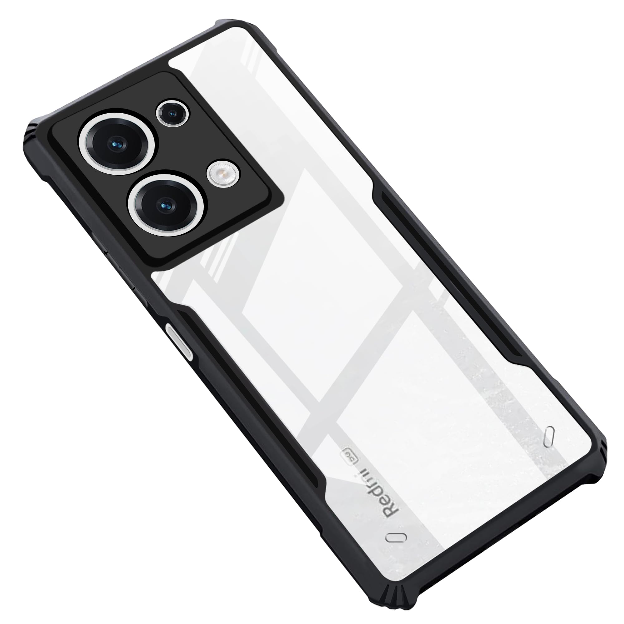 CEDO Redmi Note 13 (5G) Back Case Cover | Camera Protection Shockproof Bumper-Edge | Acrylic Crystal Clear 360 Degree Protection TPU+PC | Transparent Eagle Back Case Cover (Black) (B0CRPBT5Z2) Amazon Price History, Amazon Price Tracker
