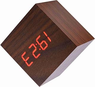 6x6x6 Cm Trä Elektronisk Digital Väckarklocka Skrivbordsklocka | Klockan drivs av 3 AAA-batterier inte, inte tid när strömmen är avstängd, men den tar fortfarande normalt