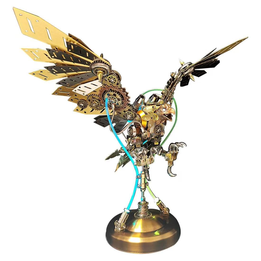 3D Metal Puzzle Eagle Steampunk Mechanical Model Kit, 650PCS DIY Assembly Display Full Metal Creative Home Decor Collectible Model Gift for Collectors