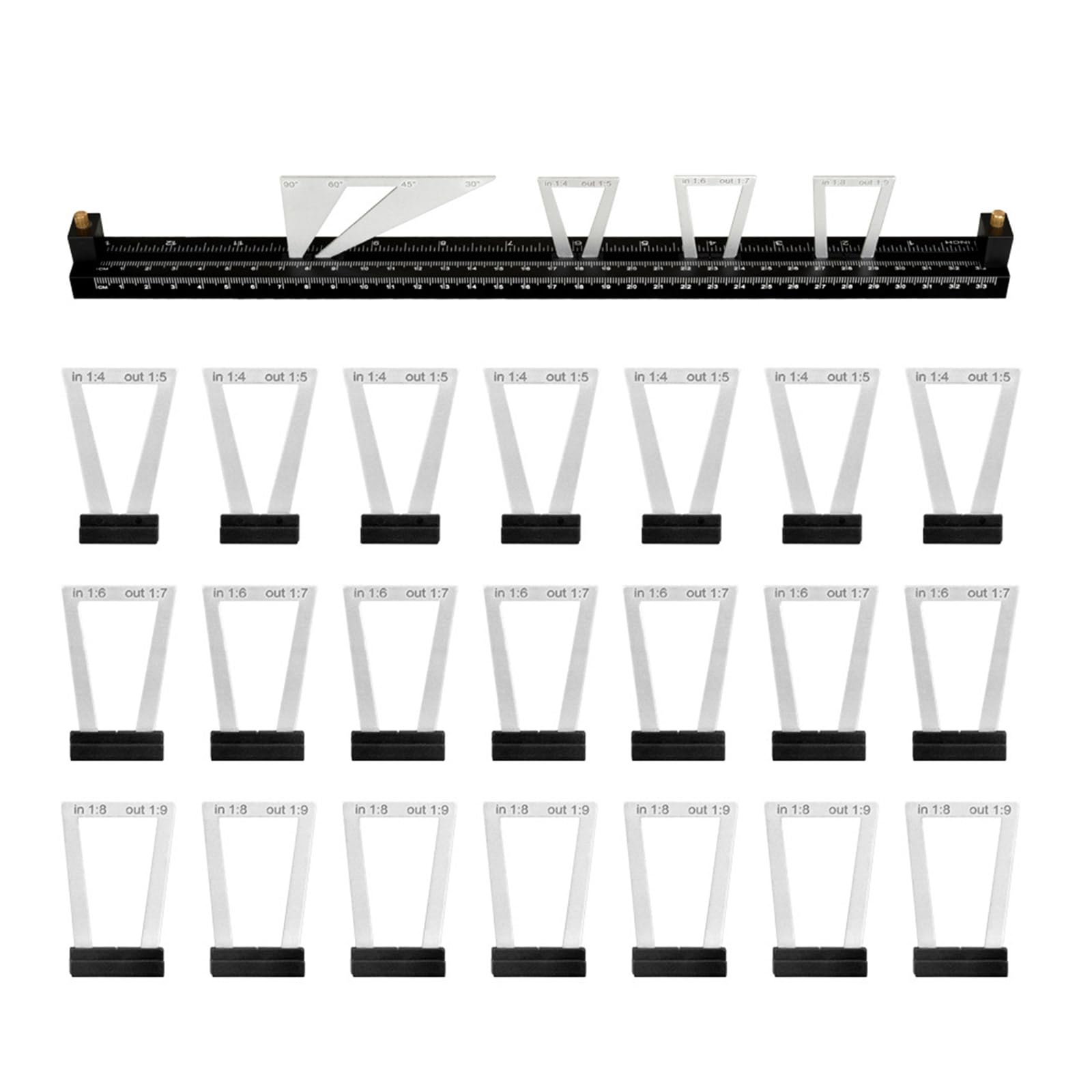 Kalttoy 28Pcs Comprehensive Dovetails Guide Set Woodworking Scribing Gauges For Workflows In & Hobbyist Projects Workshop Measurement Tool