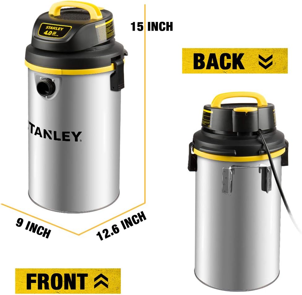 Unleash Powerful Cleaning with the STANLEY 4.5 Gallon Wall-Mounted Wet/Dry Vacuum!