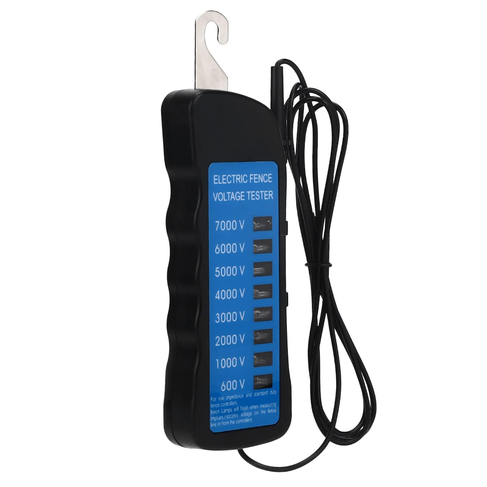 Atyhao Probador de voltaje, Piezas y conectores Bombas y accesorios 7KV, probador de valla eléctrica resistente al frío, impermeable, 8 luces, baja impedancia para uso agrícola;