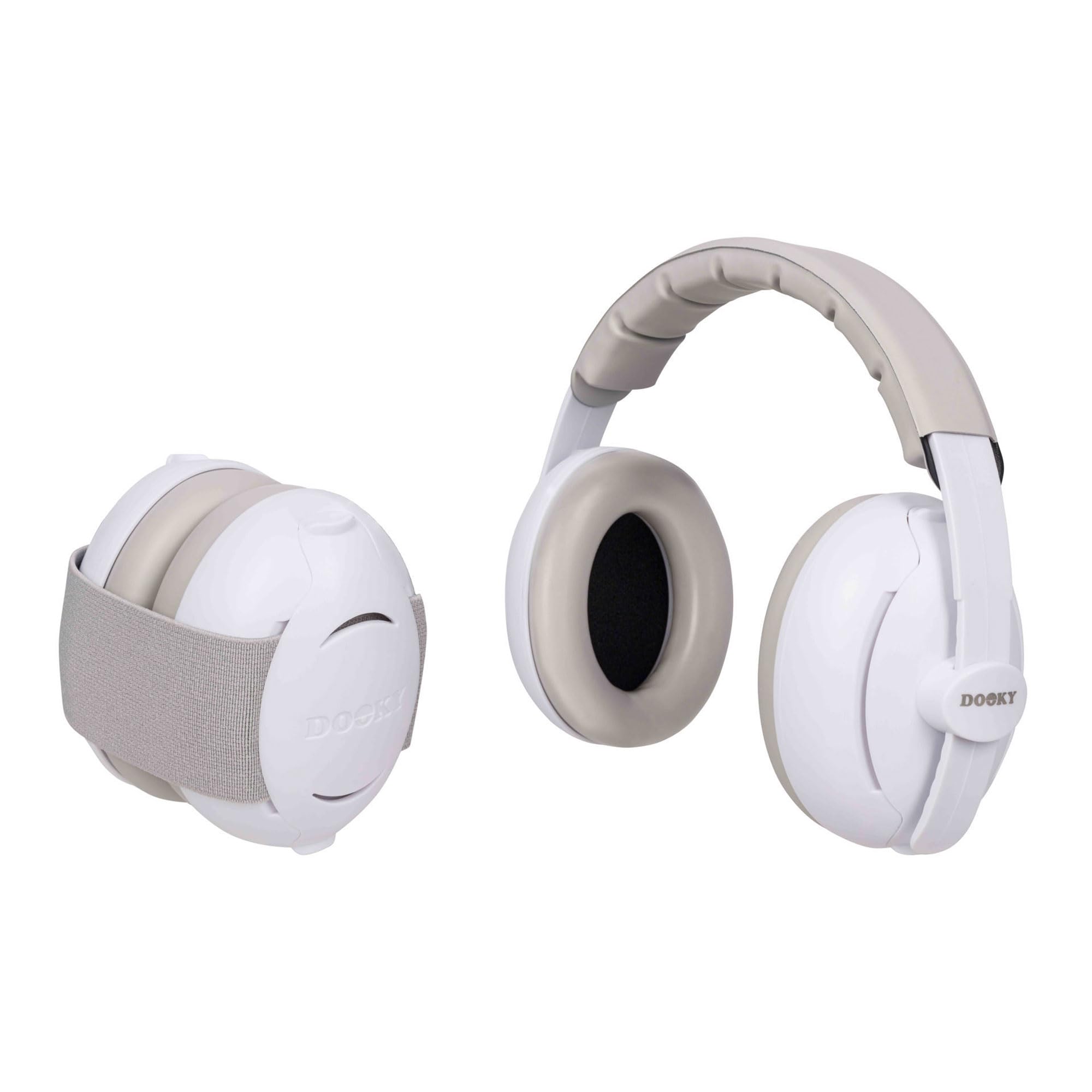 Dooky Casque de protection auditive 2 en 1 pour bébé/junior Blanc/gris