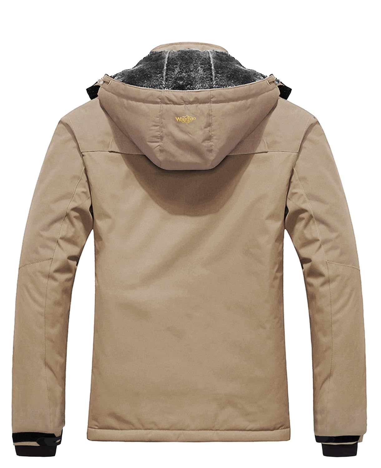 Wantdo Giacca da Sci Montagna Calda Invernale Parka da Neve Imbottita Cappotto da Snowboard in Pile Giubbotto con Cappuccio Impermeabile Uomo