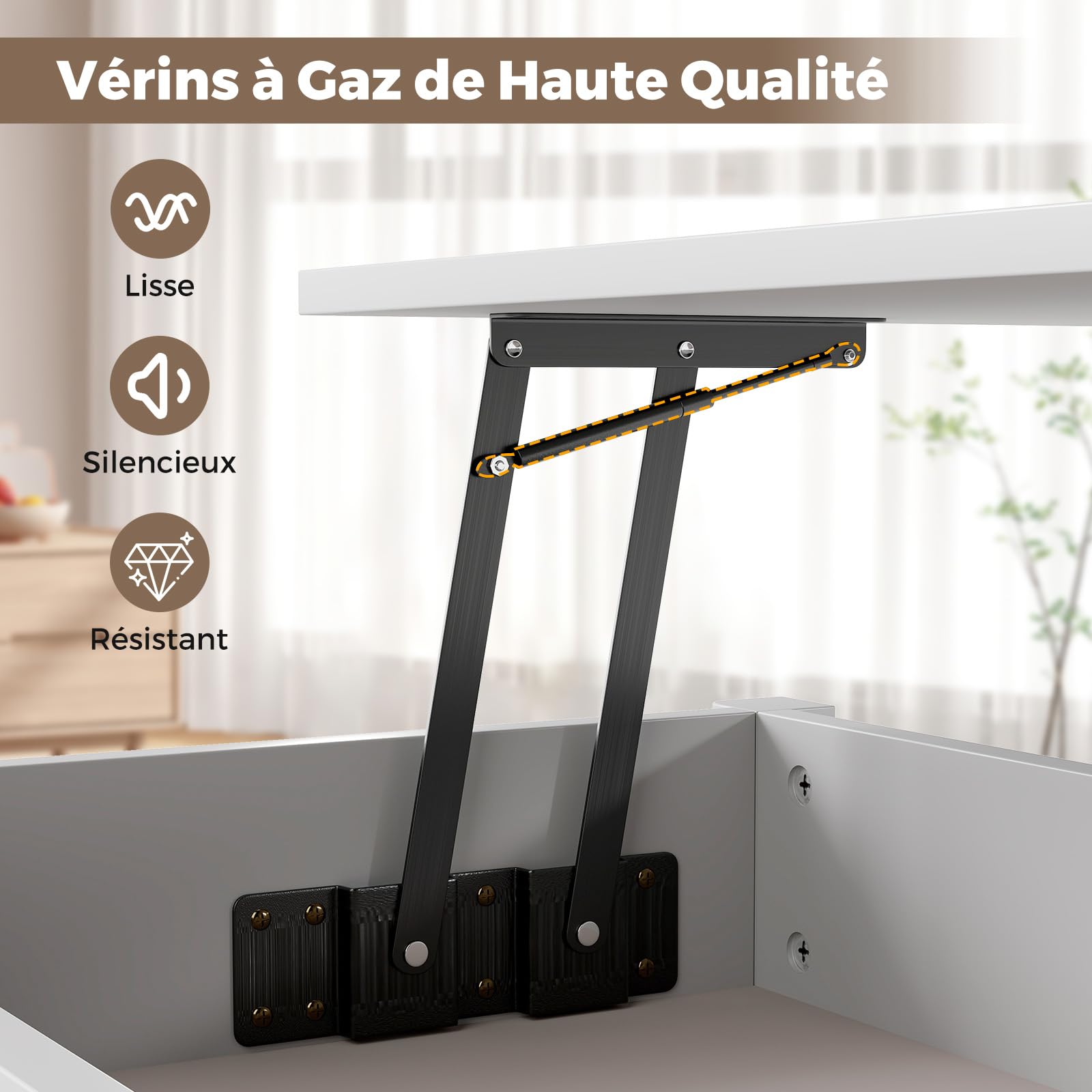 GOPLUS Table Basse Relevable avec Rangement, Table Basse avec Plateau Relevable, Compartiment Caché, Étagère Ouverte et 2 Tiroirs,Rectangulaire pour Salon