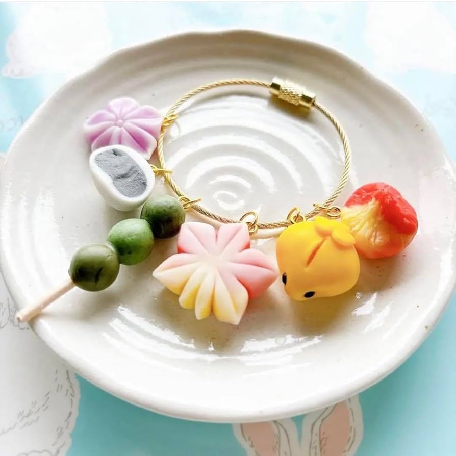 Amazon.co.jp: ②紅葉 和菓子キーリング フェイクスイーツ 練り