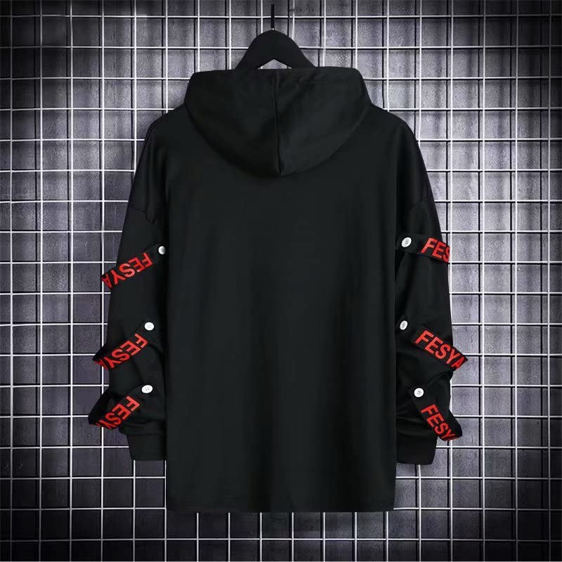 Xingfenly Men' Hoodies Sweatshirt Autumn Casual Black Techwear Hip Hop Men Patchwork Japanese Streetwear Darkwear3