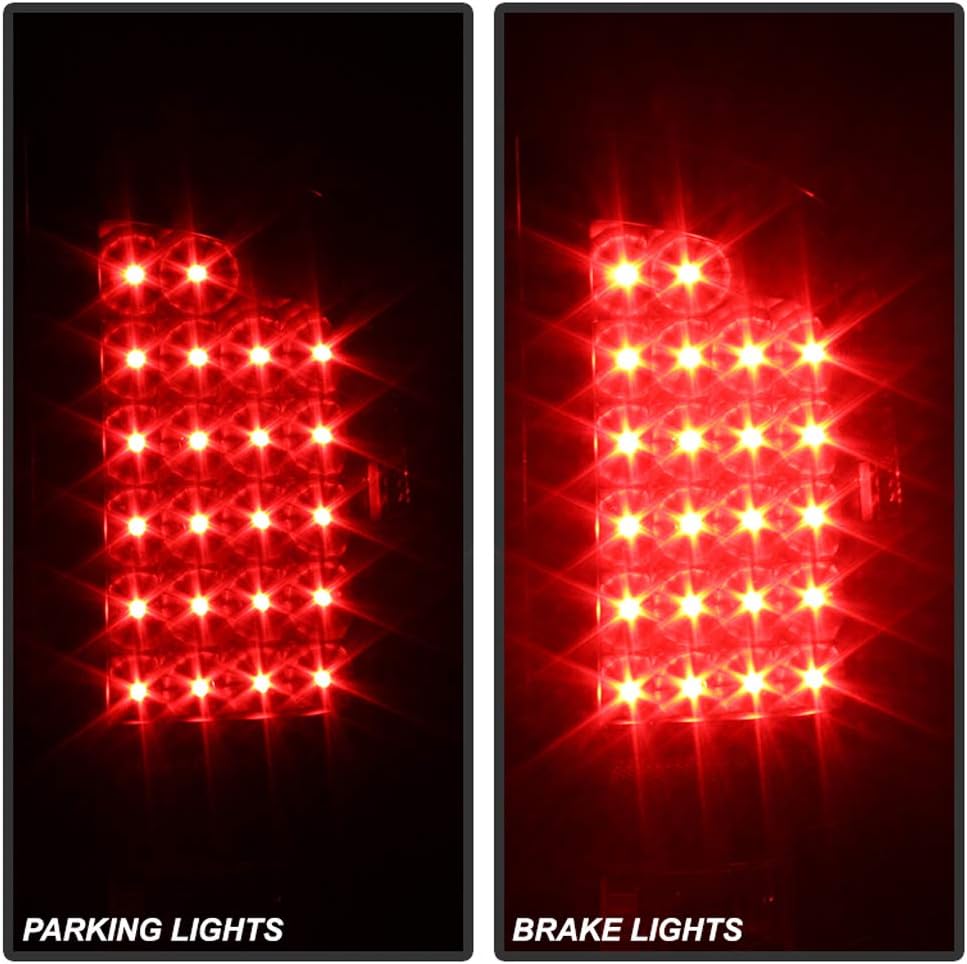 ACANII - For Black 2007-2009 Dodge Ram 1500 LED Tail Lights+3rd Brake Cargo Lamps Left+Right