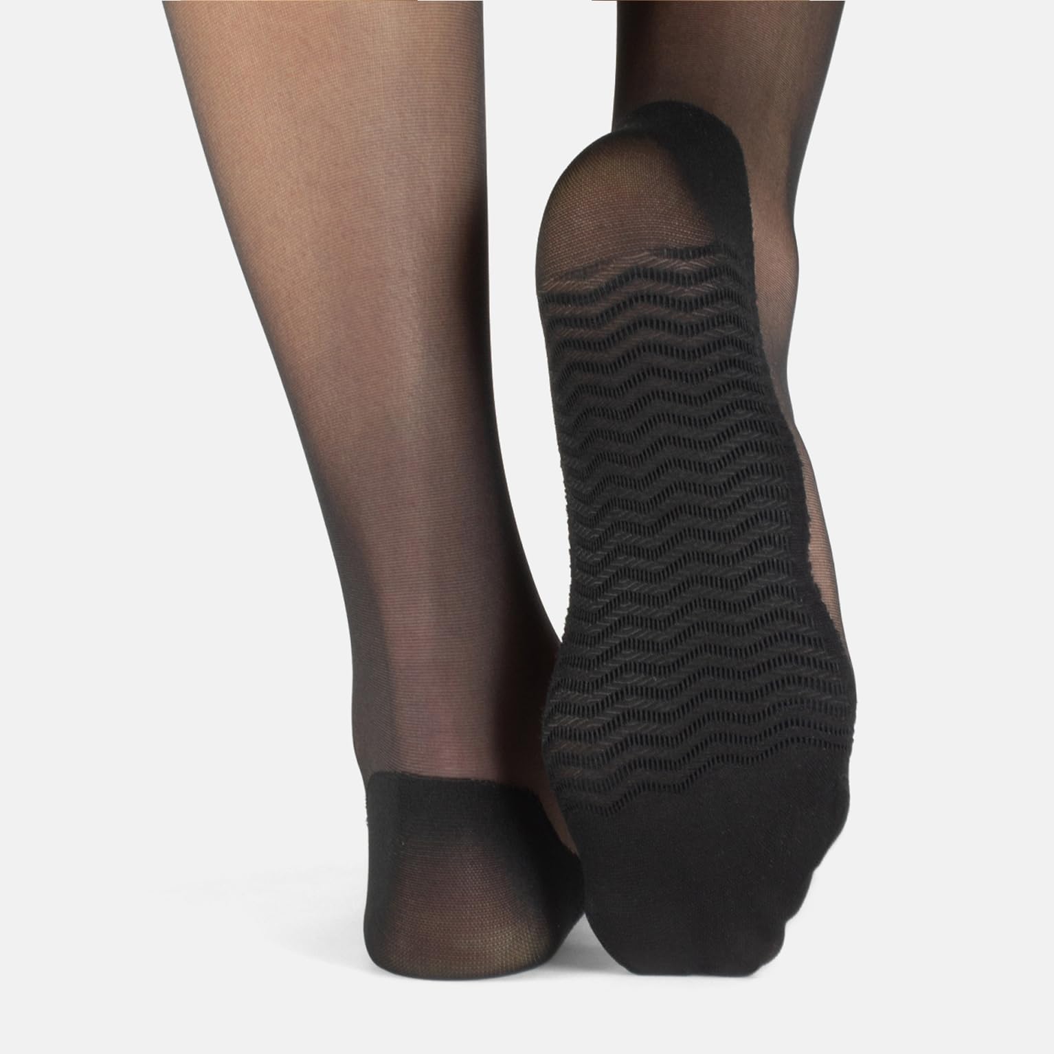 CALZITALY 6 Paires Mi-Bas de Soutien au Genou avec Semelle en Microfibre | Noir, Naturel, Bleu | 20 DEN | Made in Italy (Taille Unique, Noir)