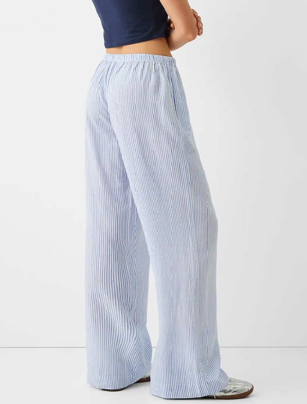 Lordree Women Drawstring Striped Pants High Waist Wide Leg Lounge Pants Casual Relaxed Fit Pajama Bottoms Y2k Streetwear - Image 5