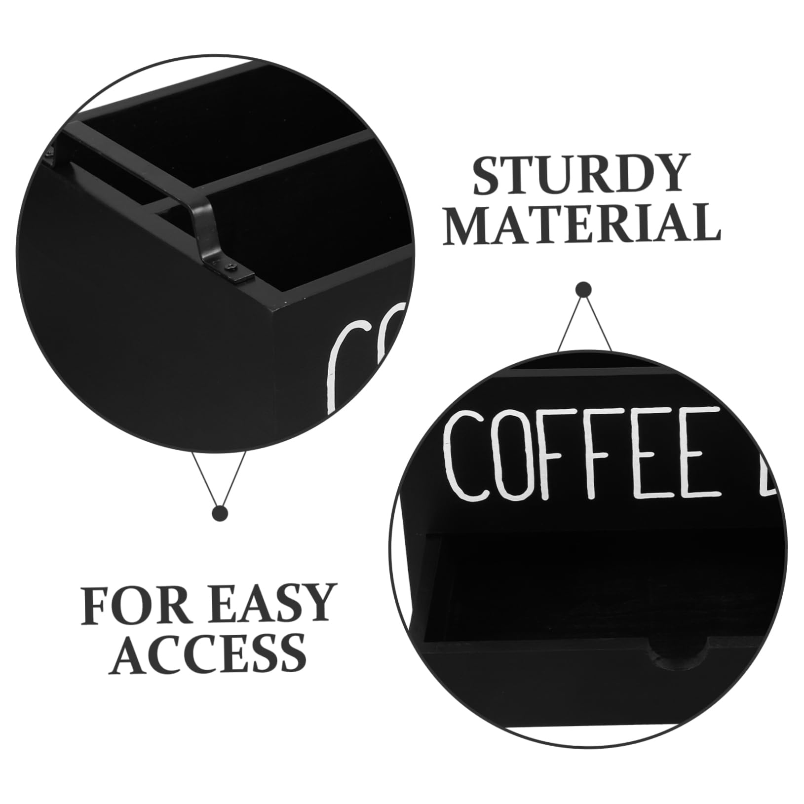 Organizzatore Cassetto in Legno Nero per Cialde Caffè 1 Pz