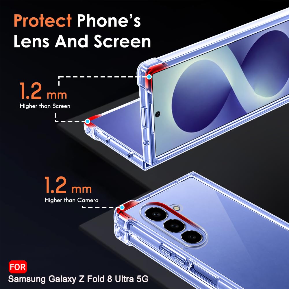 TheGiftKart Crystal Clear Back Cover Case for Samsung Galaxy Z Fold 8 Ultra 5G | 360° Protection | Shock Proof Design | Hard Back Cover Case for Samsung Z Fold8 Ultra 5G (PC & TPU, Transparent Bumper) — Amazon image 4