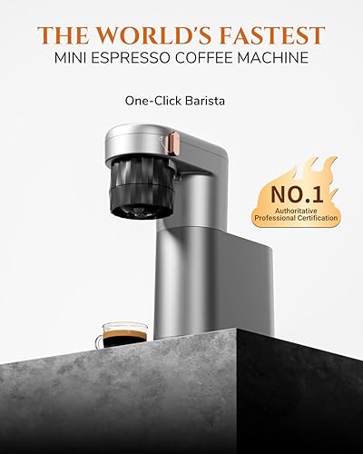 Miniatura 2 de C1 - Mini máquina de café expreso compacta con café molido, cafetera portátil recargable, pequeña máquina de espresso eléctrica para viajes, Gris
