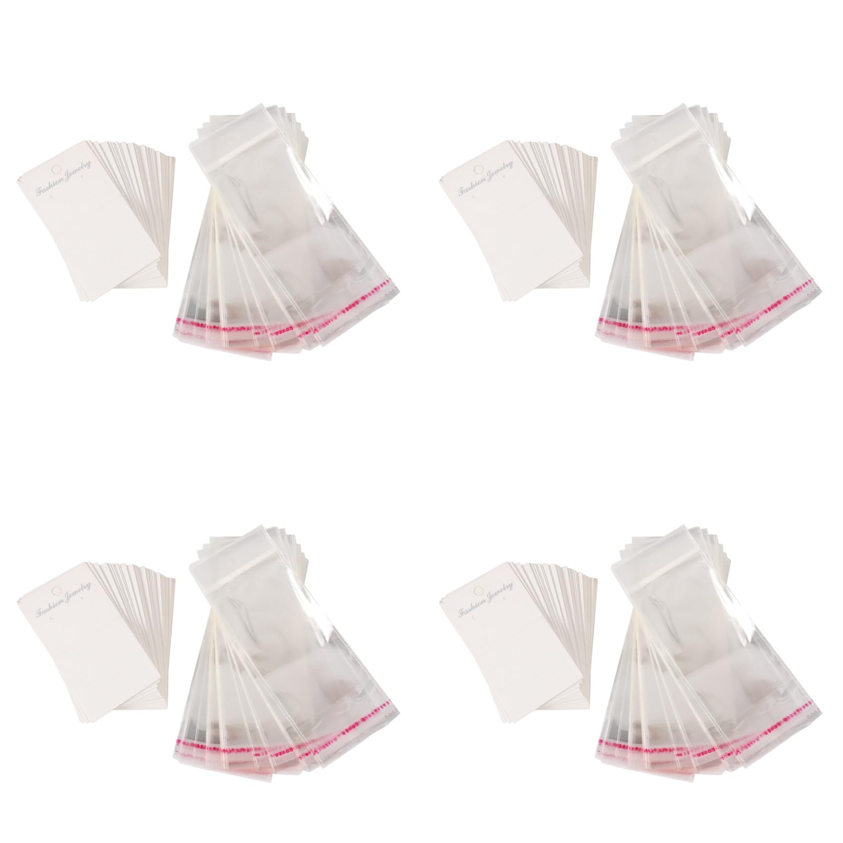 Hndhbfgrt Jewellery 400 x White Plain Earring Display Cards & Self Adhesive Bags