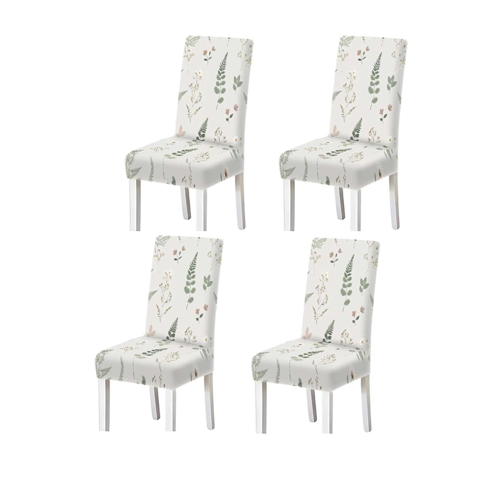 KXUAUV Watercolor Greenery Wildflower Botanical Print Stretch Dining Chair Covers, For Home Kitchen Dining Room Party, 2/4/6 PCS Seat Protectors for Restaurant Hotel Party(4PCSChair cover)